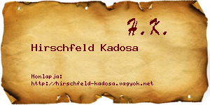 Hirschfeld Kadosa névjegykártya